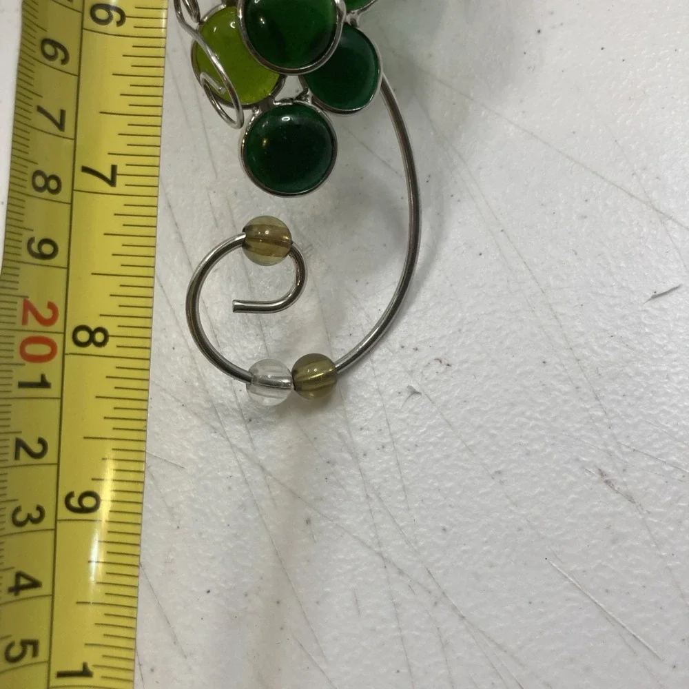 Vtg Wine‎ Bottle Topper Grape Bunch Stained Glass Wire Decoration